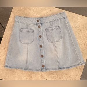 Brandy Melville Jean Button Up Mini Skirt